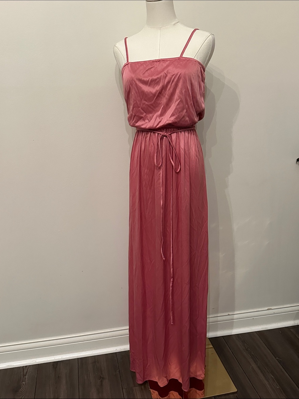 Vtg Romantic Victorian Hippie Maxi Dress Sheer Lace Ruffled Layered Top USA 70s - Picture 5 of 12